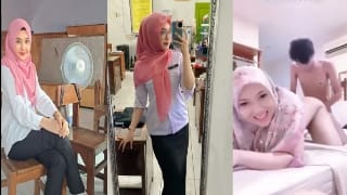 Bokep Smp guru hijab pink cengar cengir saat di entot